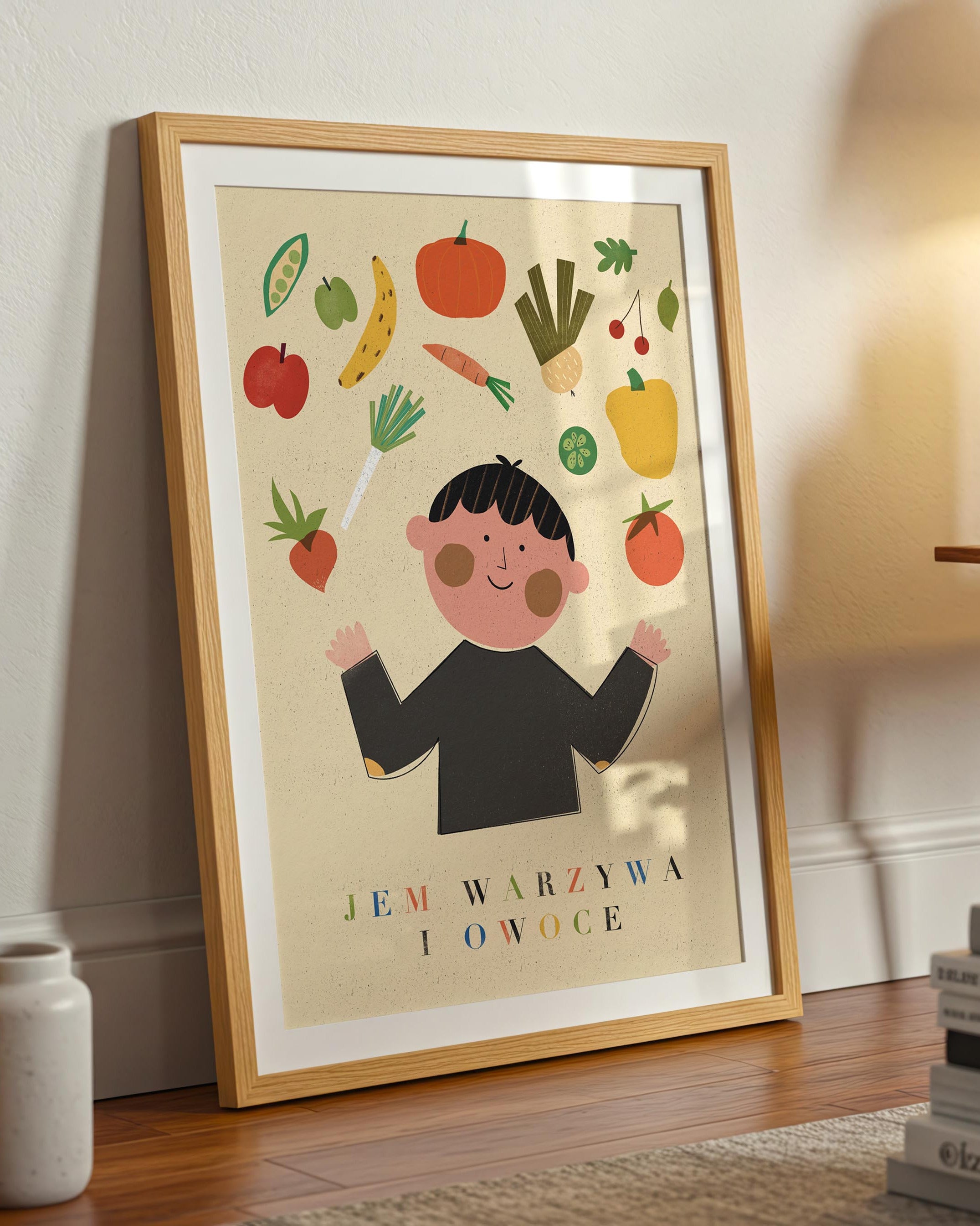 Plakat - Jem warzywa (chłopiec)