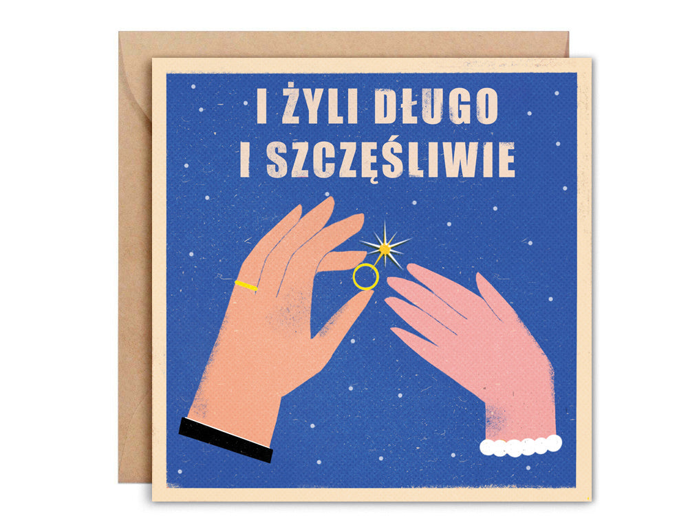 Kartka okolicznościowa z kopertą - I żyli długo i szczęśliwie