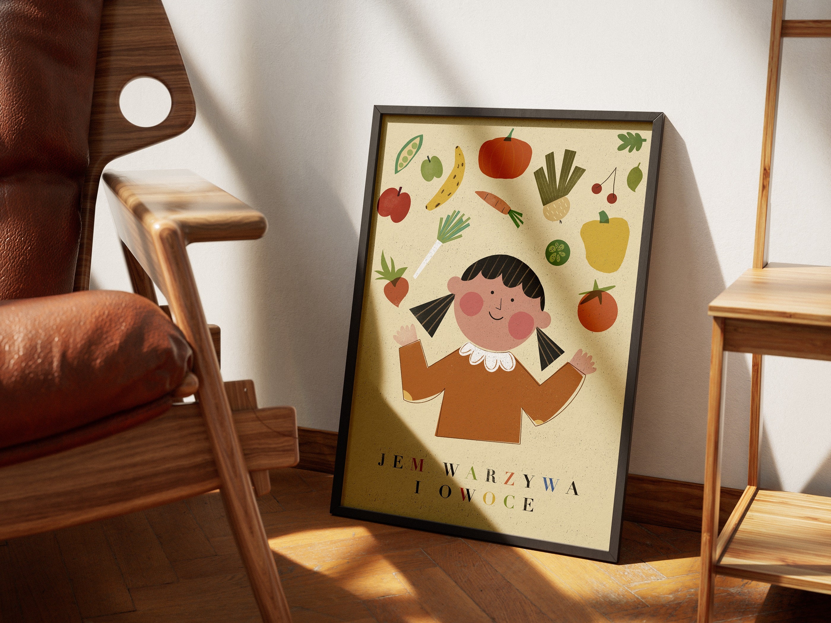 Plakat - Jem warzywa (dziewczynka)