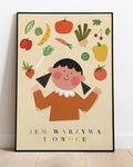 Plakat - Jem warzywa (dziewczynka)