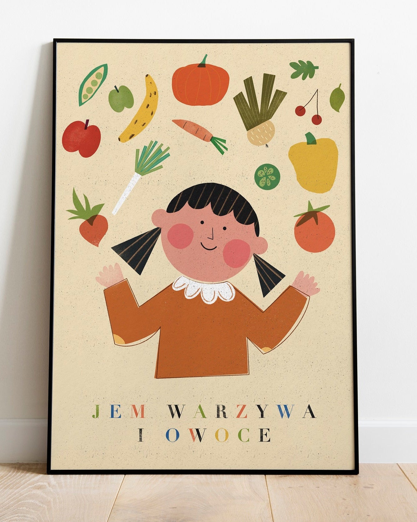 Plakat - Jem warzywa (dziewczynka)