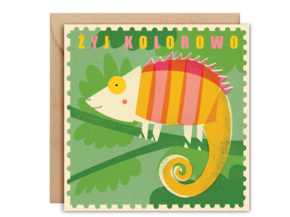 Kartka okolicznościowa z kopertą - Żyj kolorowo